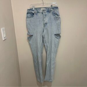 Abercrombie & Fitch Light Wash The Dad High Rise Curve Love Jeans Size 30/10L